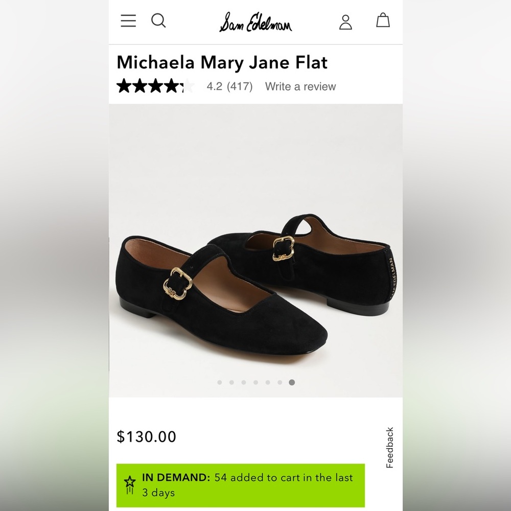 Black Suede Mary Jane Flats